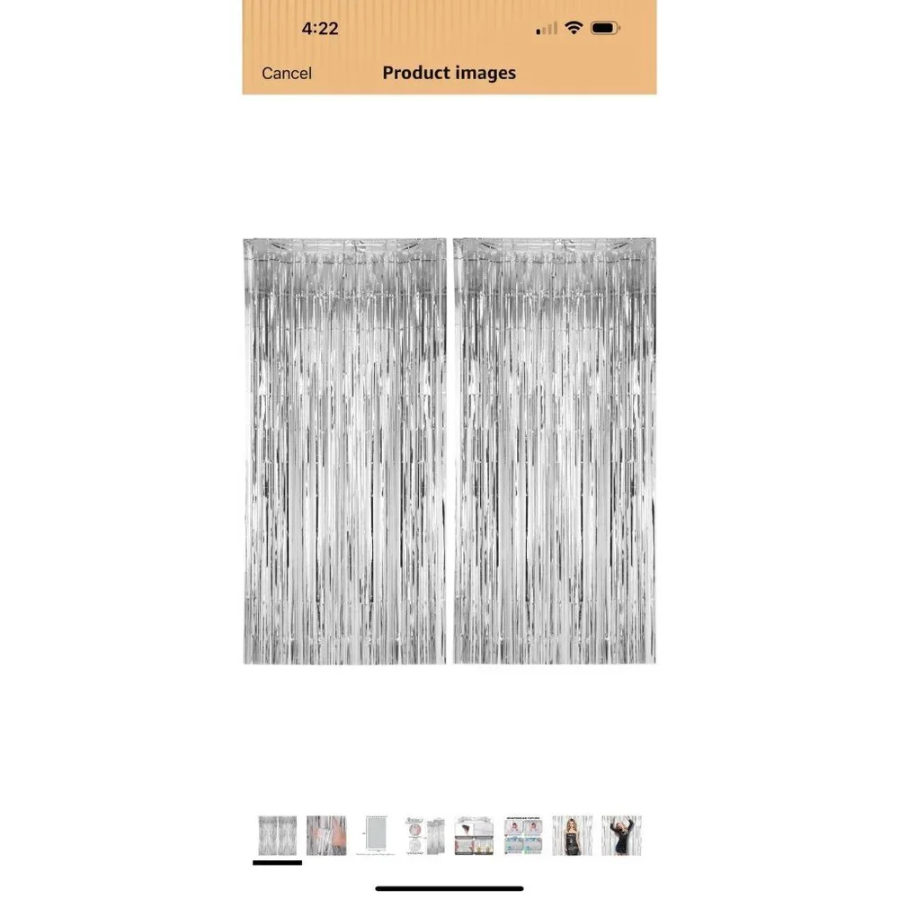 Party Decorations -‎ Silver Fringe Curtains - 3 2-packs - new